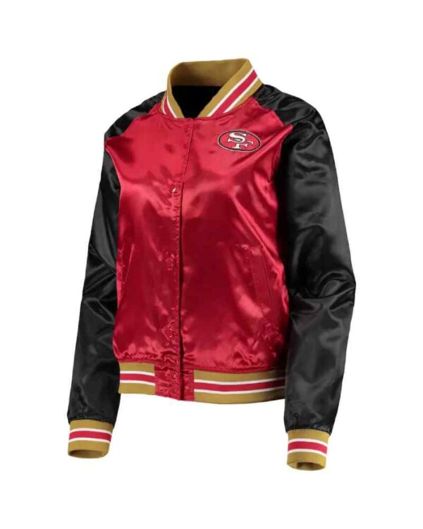 San Francisco 49ers Red Black NFL Satin Jacket