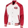 San Francisco 49ers White And Scarlet NFL Satin Jacket