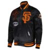San Francisco Giants Mash Up Satin Full-Snap Black Jacket