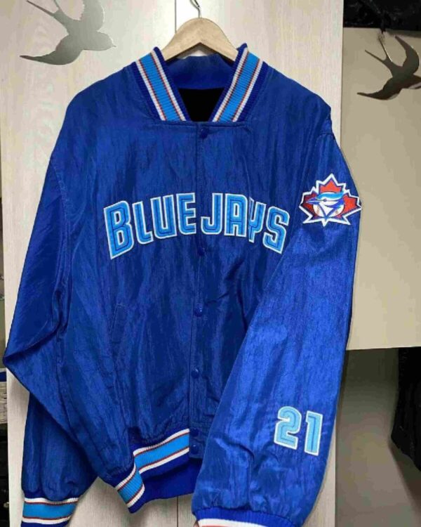 Toronto Blue Jays 21 Vintage Royal Satin Jacket