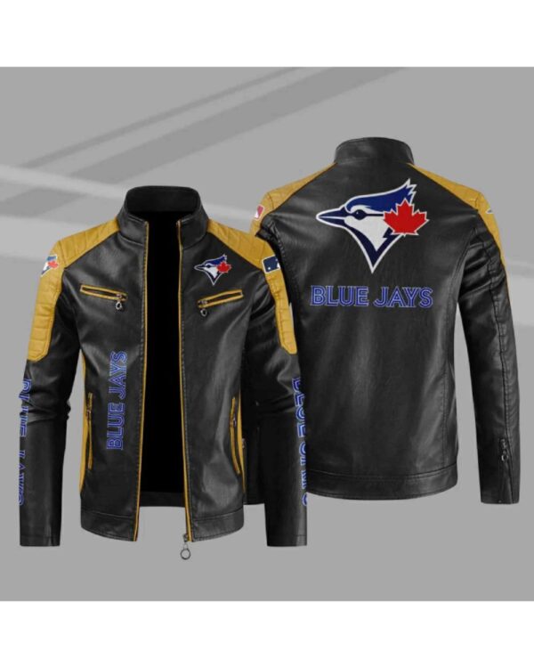 Toronto Blue Jays Block Yellow Black MLB Leather Jacket