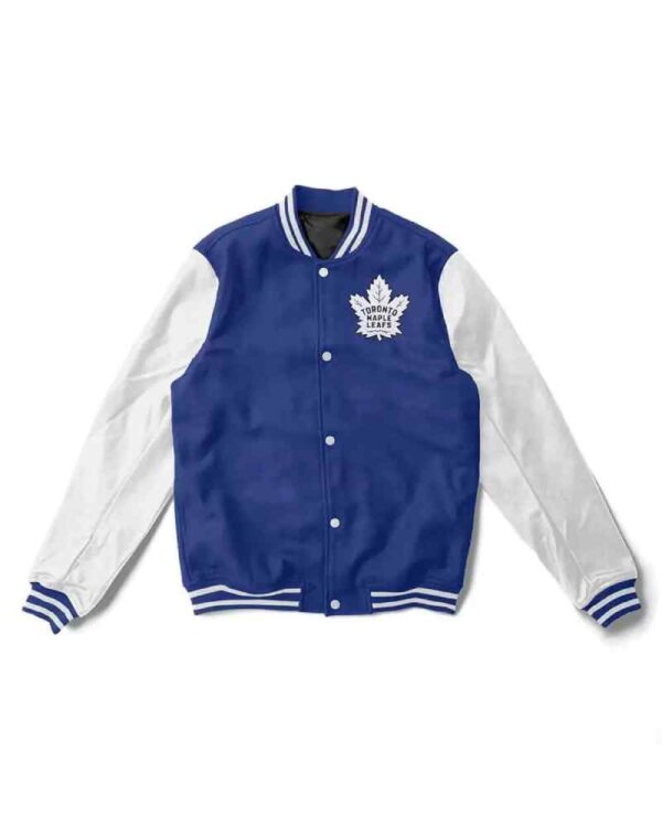 Toronto Maple Leafs Blue and White Varsity Jacket
