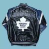Toronto Maple Leafs Blue Black Leather Jacket