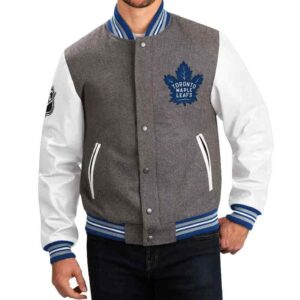 Toronto Maple Leafs GIII Snap Varsity Baseball Jacket