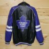 Toronto Maple Leafs Purple Black Leather Jacket