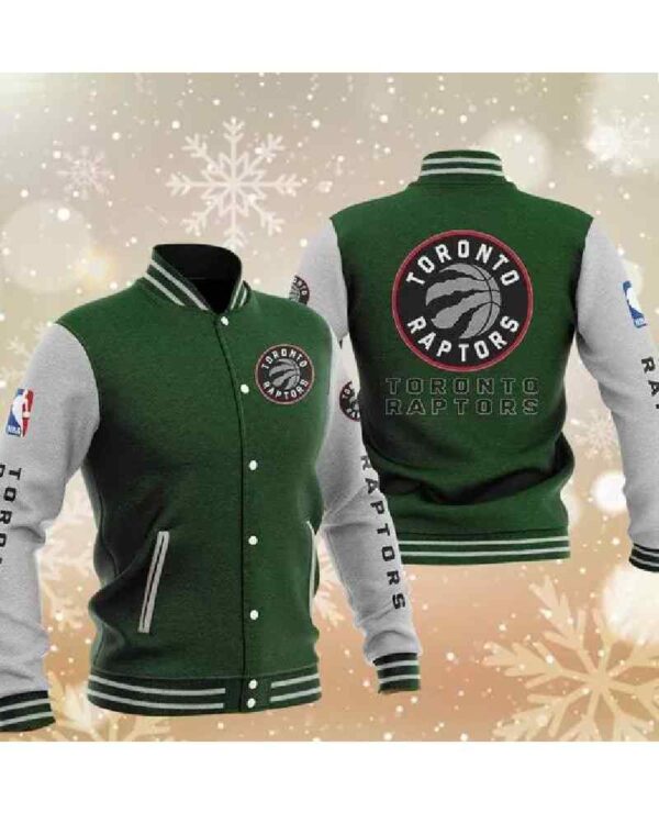Toronto Raptors Green Varsity Baseball Jacket