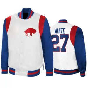 Tre’Davious White Buffalo Bills White Satin Jacket