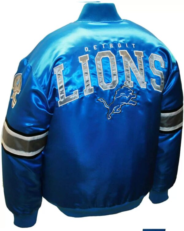 Tricolor NFL Team Detroit Lions Satin Jacket