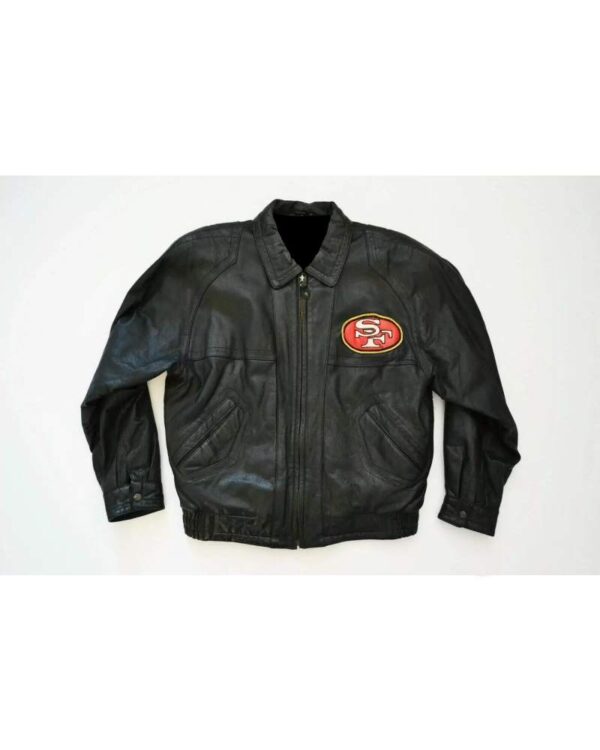 Vintage 1990’s San Francisco 49ers Black Leather Jacket