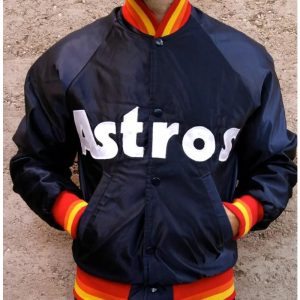 Vintage 80s Baseball Houston Astros Satin Jacket