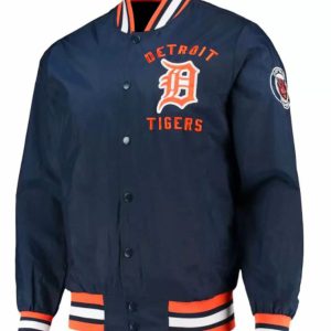 Vintage MLB Blue Detroit Tigers Satin Jacket