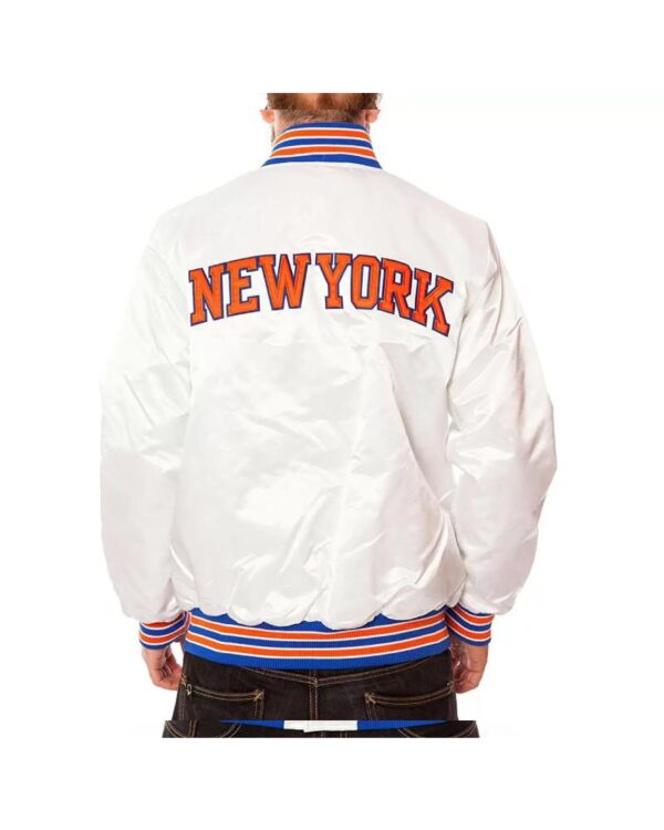 Vintage NBA New York Knicks White Satin Jacket