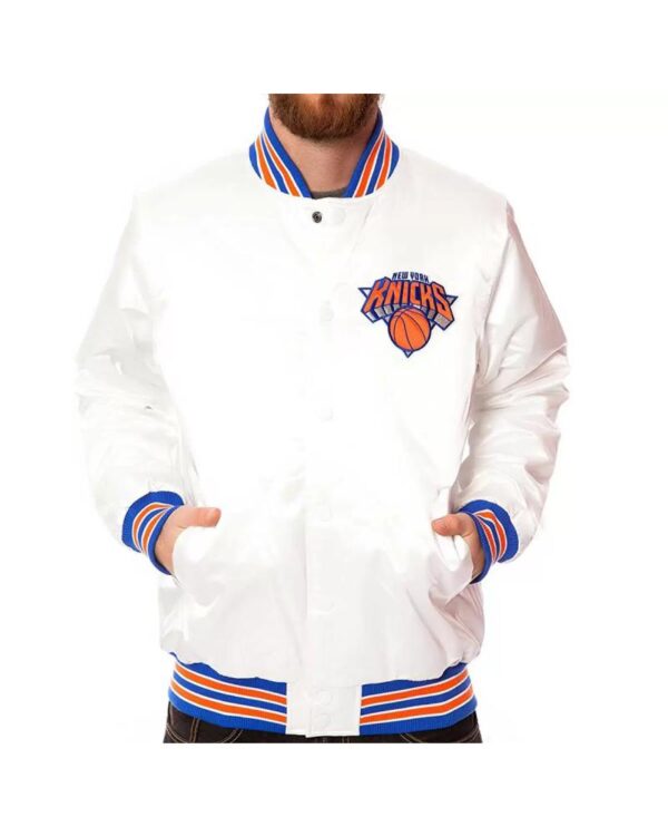 Vintage NBA New York Knicks White Satin Jacket