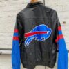 Vintage NFL Buffalo Bills Black Leather Jacket