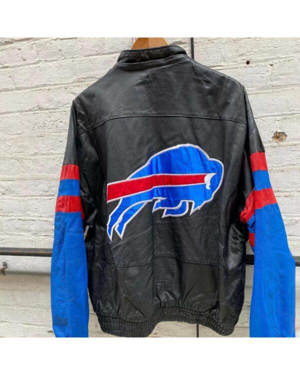 Vintage NFL Buffalo Bills Black Leather Jacket
