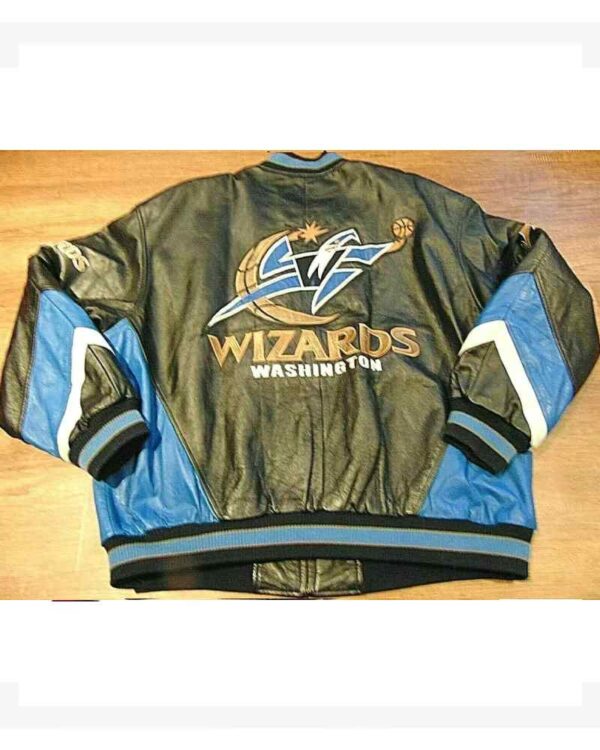 Vintage Washington Wizards NBA Team Leather Jacket