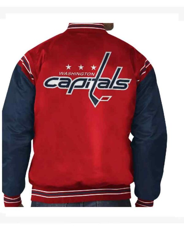 Washington Capitals Red&Navy Satin Varsity Jacket