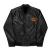 Washington Commanders Black Leather Varsity Jacket