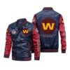 Washington Commanders Navy Red Leather Jacket