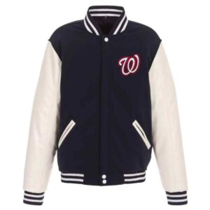 Washington Nationals Navy White MLB Varsity Jacket
