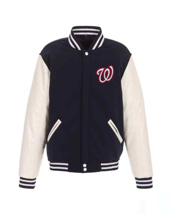 Washington Nationals Navy White MLB Varsity Jacket