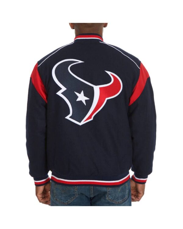 Houston Texans JH Design Navy Reversible Wool Embroidered Jacket