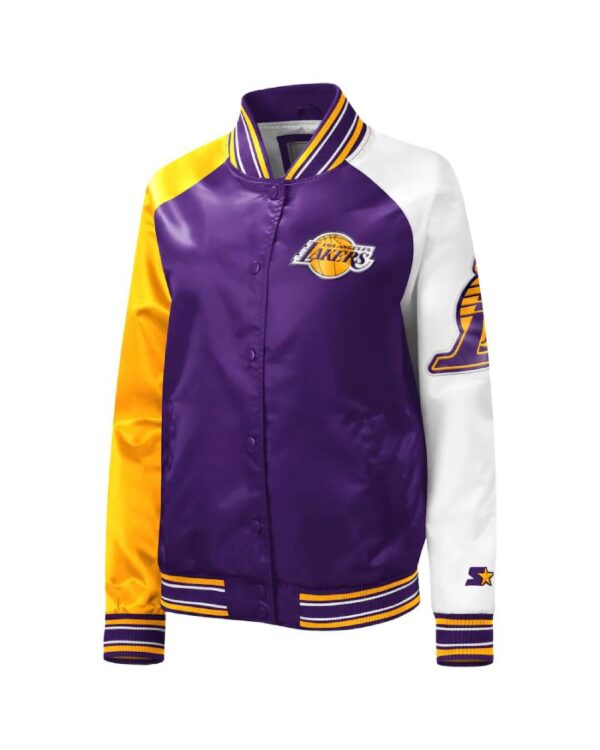 Los Angeles Lakers Starter Purple The Prospect Raglan Full-Snap Jacket