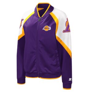 Los Angeles Lakers Starter Purple/Gold Fan Girl Satin Raglan Full-Zip Jacket