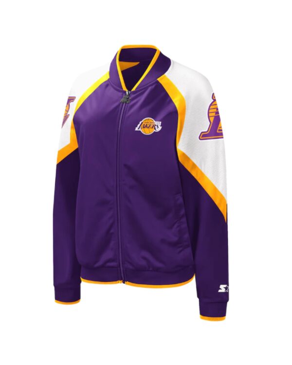 Los Angeles Lakers Starter Purple/Gold Fan Girl Satin Raglan Full-Zip Jacket