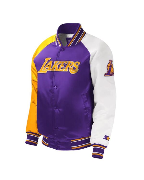 Los Angeles Lakers Starter Purple Raglan Full-Snap Varsity Jacket
