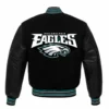Black Philadelphia Eagles NFL Varsity Jacket