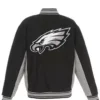 Black Philadelphia Eagles Varsity Jacket