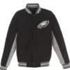 Black Philadelphia Eagles Varsity Jacket