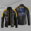 Black Yellow Kansas City Royals Block Leather Jacket