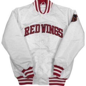 Detroit Red Wings Starter White Satin Jacket