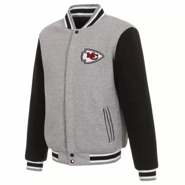 Gray Black Kansas City Chiefs NFL Wool Jacket