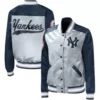 Gray New York Yankees Legend Full Snap Jacket