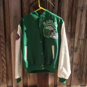 Green Letterman Philadelphia Eagles Varsity Jacket