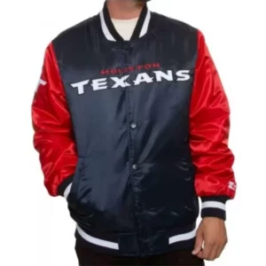 Houston Texans Enforcer Navy & Red Satin Jacket