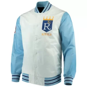 Kansas City Royals White And Light Blue Satin Jacket