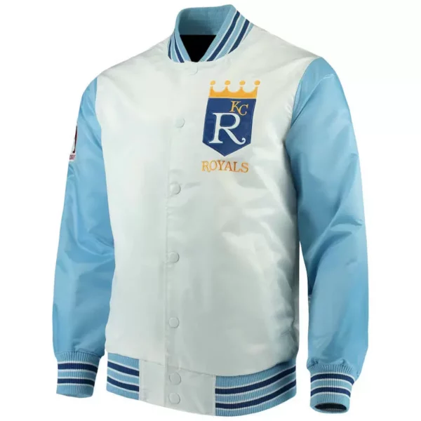 Kansas City Royals White And Light Blue Satin Jacket