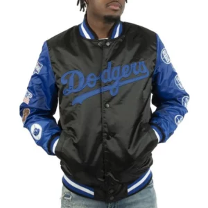 LA Dodgers Champs Patches Satin Jacket