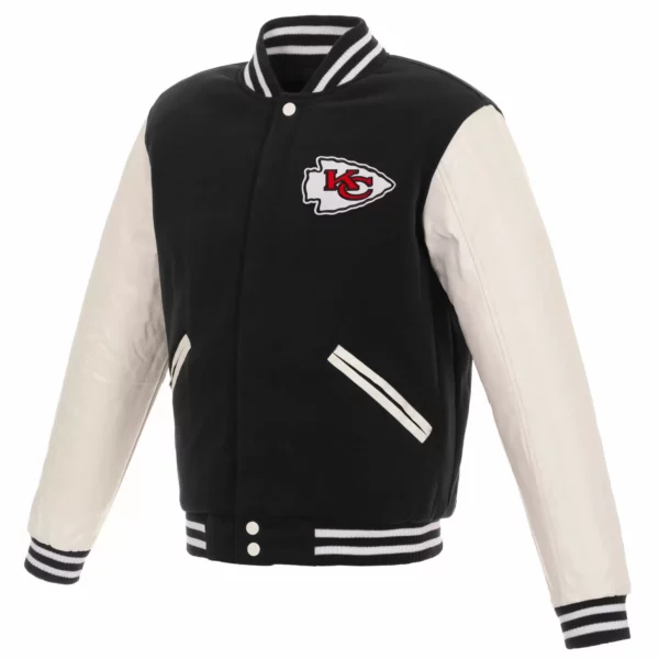 NFL Kansas City Chiefs Black And White Varsity Jacket