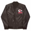 NFL Kansas City Chiefs Brown Leather Varsity Jacket