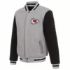NFL Kansas City Chiefs Gray And Black Wool Jacket