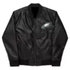 NFL Philadelphia Eagles Black Leather Varsity Jacket