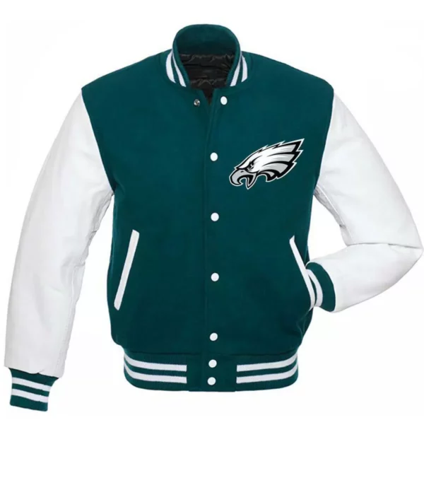 Philadelphia Eagles Blue And White Varsity Jacket