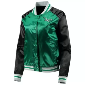 Philadelphia Eagles Green Black Satin Jacket