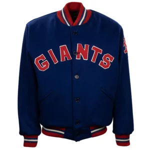 NY Giants Clean Up Throwback Satin White & Navy Jacket