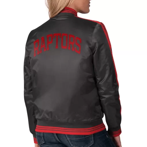 Overtime Toronto Raptors Black Satin Jacket